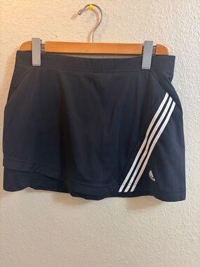 adidas Navy Athletic Skort with White 3-Stripes